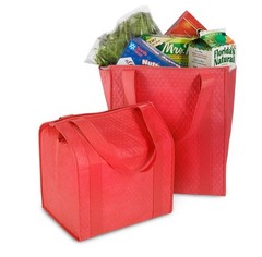 2 Pack Hannah Smart Insulated Shopping Bag, Red, Large Capacity, Heavy Duty