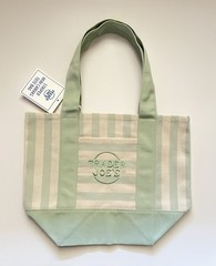 Trader Joe’s Bag Striped Mini Pastel Canvas Tote Bag in Green NWT Y2K