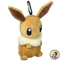 MARUYOSHI Pokémon Eevee Plush Pouch with Carabiner PS-0014EV