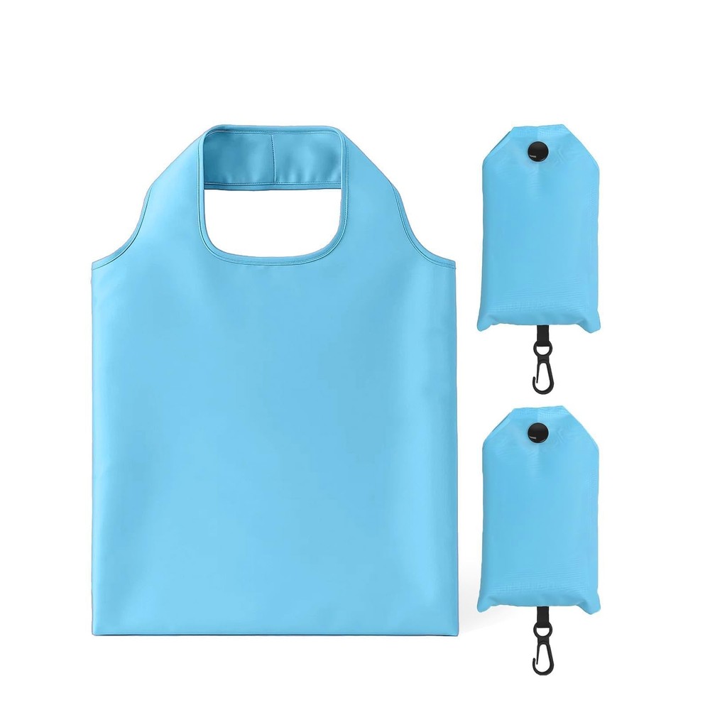 2 Pack Waterproof Foldable Shopping Bag Reusable Grocery Tote Bag