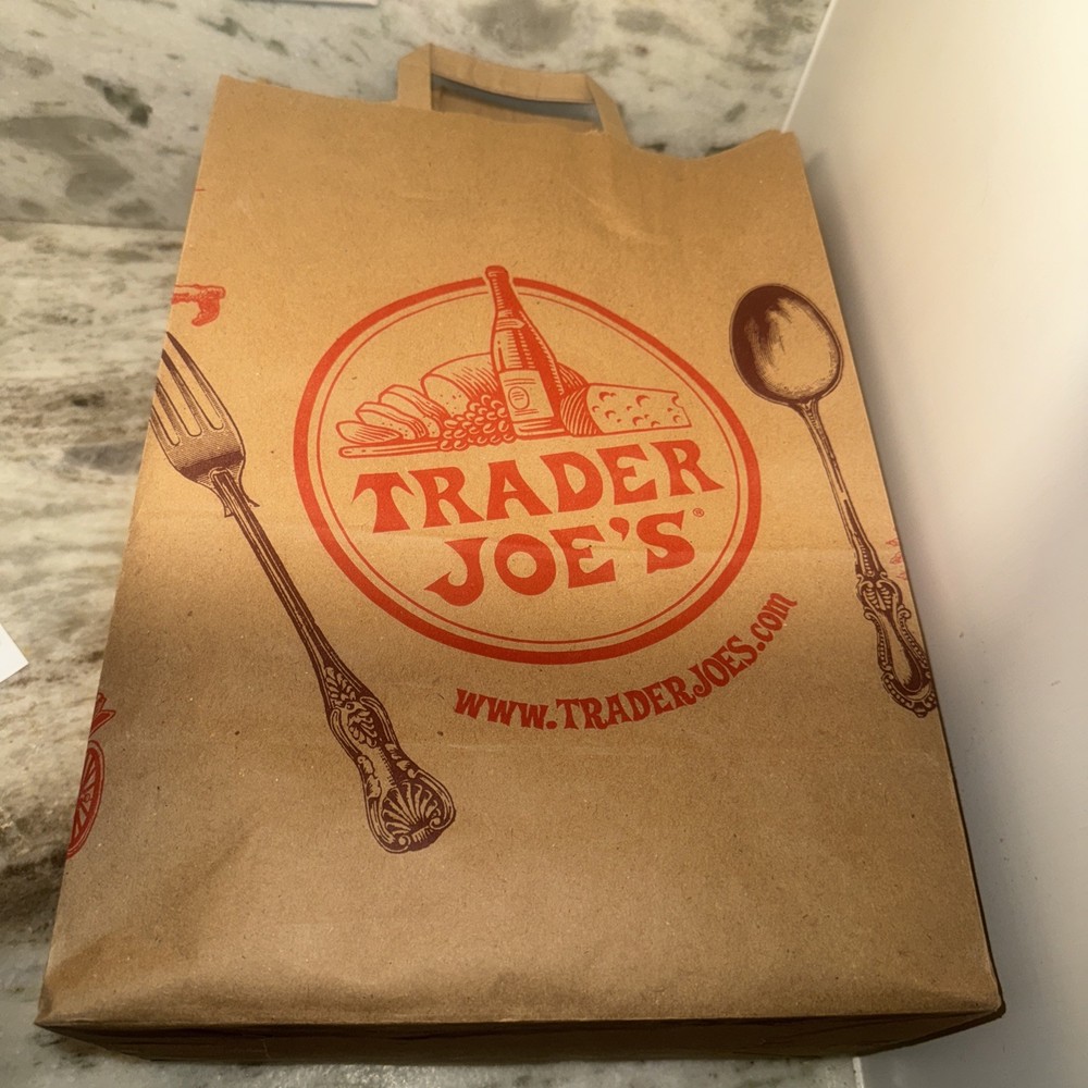 2 Pack Trader Joe’s reusable paper grocery brown shopping bag RARE