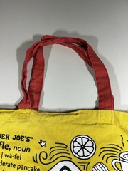 Trader Joe’s Reusable Tote Bag Grocery Shopping Waffle Toast Cotton Yellow Red