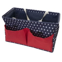 Krush Container All-Purpose Utility Tote Water-Resistant Vinyl Red White Blue