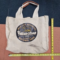 Stains* Yellowstone 1996 Reusable Canvas Tote Bag Shopping 15×15 Graphic R0a