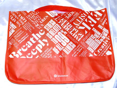 Lot 3 New Lululemon Red & White Reusable Tote Bags – 1 Jumbo, 1 Large, 1 Small