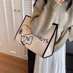 Snoopy Tote Bag, Large Capacity, for Commuting, Campus, Women’s Multi-Purpose