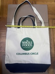 Whole Foods Market Tote Bag Columbus Circle NYC Canvas Reusable Grocery Bag