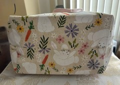 Bunny Easter Baby Cotton Canvas Reusable Tote Bag 11”H NWT
