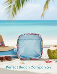 Yarnic Clear Makeup Bag for Purse Mini Small Cosmetic Tropical
