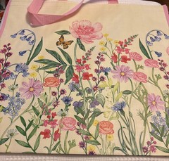 Reusable Shopping Bag Tote Flower Garden Butterfly TJMaxx NWT