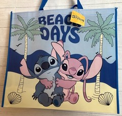 Disney Stitch Reusable Shopping Bag 2pk Blue Ohana Beach Angel Gift Handle Lilo