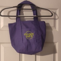 Trader Joe’s Purple Solid Reusable Tote Shopping Bag 12x6x12 in