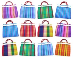 36 Pcs Small Mexican Tote Mercado Bags 7.5 inch by 7.5 inch, Assorted Colors …