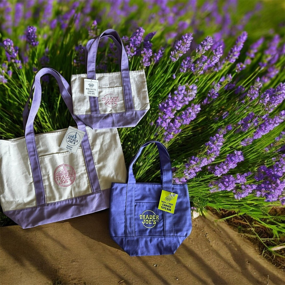 💜 Viral Trader Joe’s Tote Bundle – Large + Mini 💚