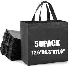 Large Foldable Non Woven Reusable Shopping Grocery Tote Bags 50 PCS