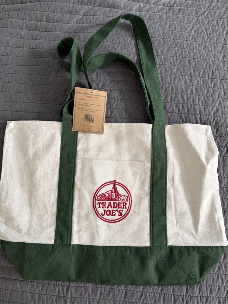 BRAND NEW with TAGS – Trader Joe’s – Canvas Regular Tote Bag – Green