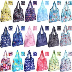 18 Pieces Foldable Reusable Shopping Bags Machine Washable Grocery Bags Water…