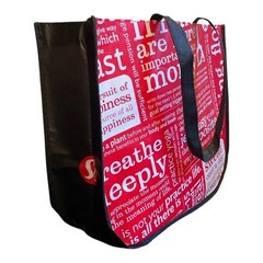 Lululemon Reusable Large Manifesto Tote Red and White Shopping Office Bag, New