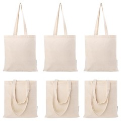 16×15 Inch Medium Cotton Tote Bags Lightweight Reusable Cloth Grocery Shopping