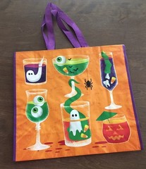 Halloween Party Cocktails Spooky Scary Reusable Shopping Bag~19x18x8 EcoTote NEW