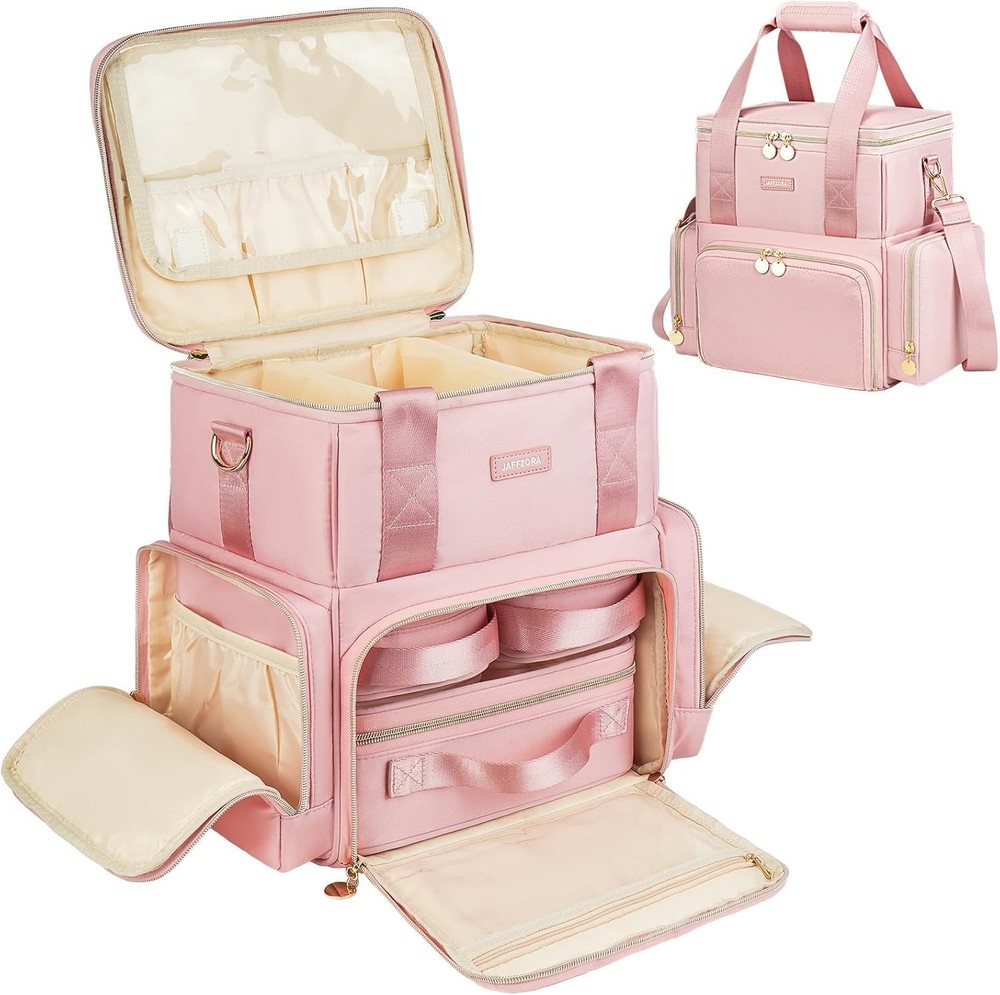 Extra Large Makeup Bag,4 in 1 Cosmetic Storage Organizer Large, Pink01