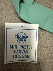 Trader Joe’s Mini Canvas Tote Bags. Set Of 4 New. Pastel Colors