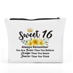 FBCCZEY Funny 16th Birthday Gifts: Sweet 16 Makeup Bag & 10*7.5*2 inch, D16th