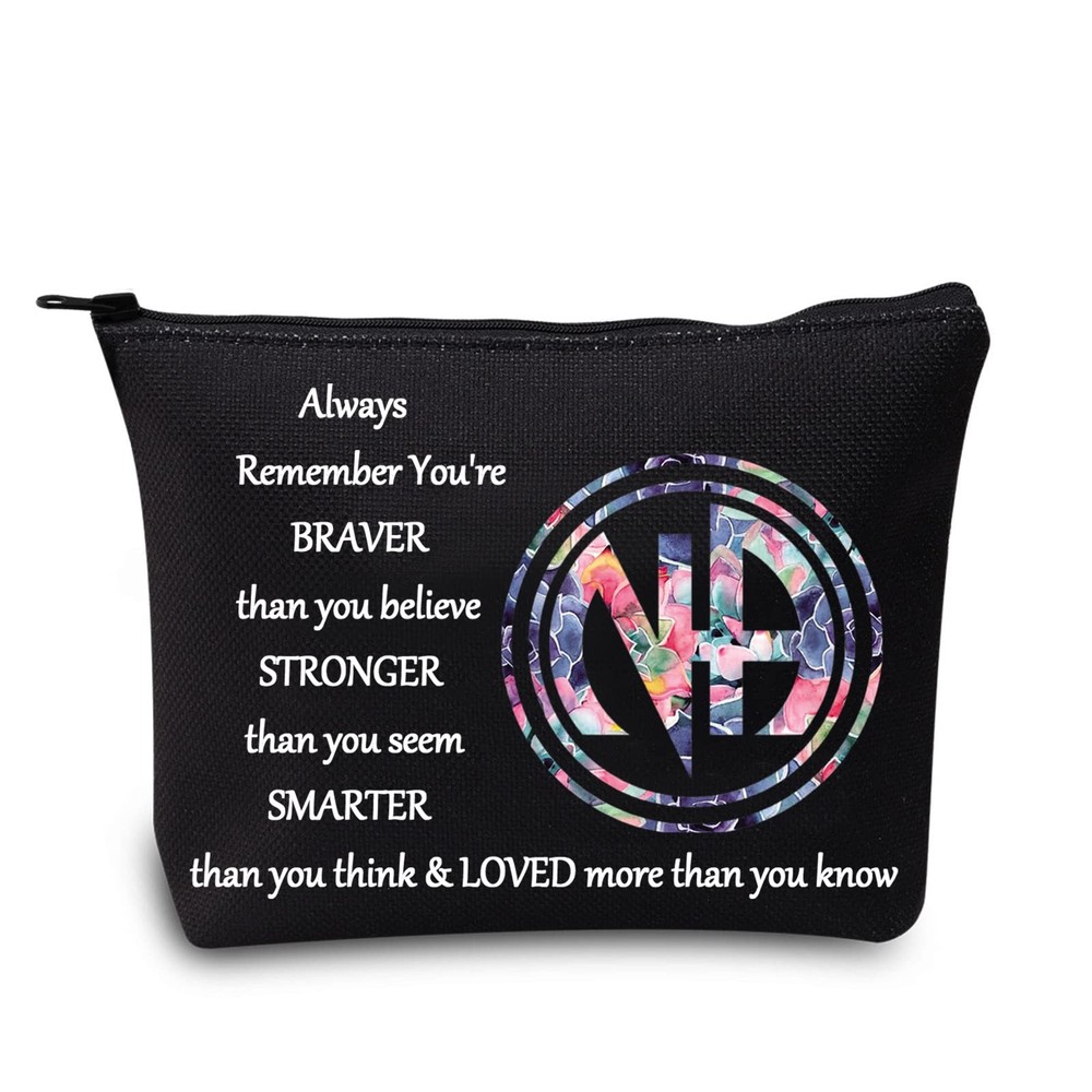 LEVLO Narcotics Anonymous Cosmetic Make up Bag NA Sobriety Gift Black