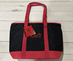 Trader Joe’s Insulated XL Red Cooler Tote Reusable Grocery Shopping Bag Full Zip