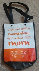 Momentous Mom Mother’s Day Small Reusable Orange & White Tote Bag
