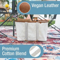 Snapbasket LUXE Collapsible Tote – Geometric Taupe 1 Pack 30L / 8 Gal – Reusa…