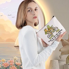 LEVLO Frog Cosmetic Make Up Bag Cottage 9.05 inches * 6.69 inches, Toad Sat