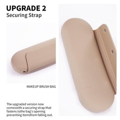AGIKET Silicone Makeup Brush Holder Travel Cosmetic Bag：Soft Large, A-Walnut