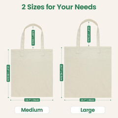 48 Pack Beige Canvas Tote Bags – Reusable DIY Shopping & Gift Bags