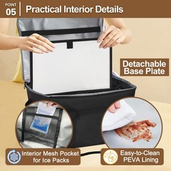 Insulated Grocery Bags Removable Bottom Board Zippered Top Drawstring Cooler