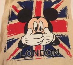PRIMARK London Mickey Mouse Tote Bag Union Jack Cotton Cloth Disney New Flag