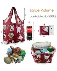 Grocery Bags Reusable 6 pack Machine Washable Eco Bag 50Lbs Large Durable