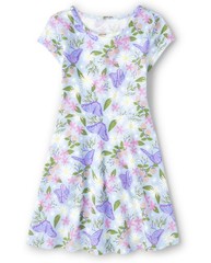 The Children’s Place,Short Sleeve Fashion Dress,Clear Small, Butterfly Garden