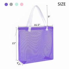 4Pieces Cute Mesh Pool Tote Bags,Mesh Beach Bags With Drawsting For Swim,Trav…