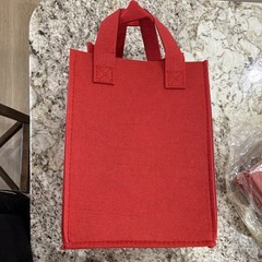 2-Pack Red Non-Woven Reusable 4 bottle wine carrier/ tote