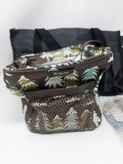 Thirty-One Bundle Organizing Utility Tote Charcoal Crosshatch + Littles Tote