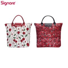 Foldable Shopping Bag Reusable Grocery Tote In Mackintosh Rose Floral Design