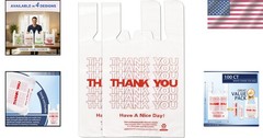 Efficient White Thank You Plastic Bags – 11”x6”x21” Reusable & Affordable