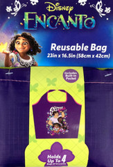 Disney Encanto Bundle Large Reusable Purple Shopping Bags & 9 pc Reusable Straws