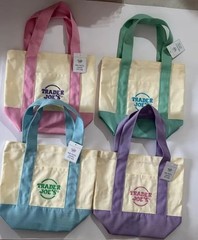 Trader Joe’s Mini Canvas Reusable Tote Bags Colorful Canvas Tote Bag 4 Colors