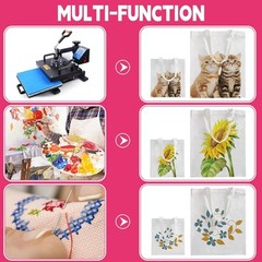 Sublimation Blank Tote Bags, 20Pack Canvas Bags 16.1 x 15.4 Inch, White
