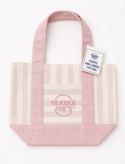 Trader Joe’s Mini Canvas Tote Bag, Multicolor Striped Stripe Pattern – Set of 3