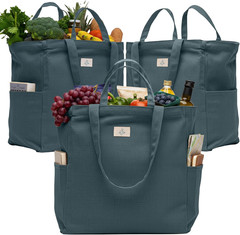 3-Pack Reusable Grocery Bags – Heavy Duty, Large 12 Oz Cotton Canvas Reusable Sh