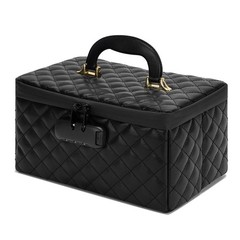 KaAutoler Portable makeup box with Lock, Large Capacity Travel Makeup Black