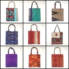 10 Pcs Mixed Assorted Vintage kantha silk sari bag, Shopping Bag Indian Silk Bag